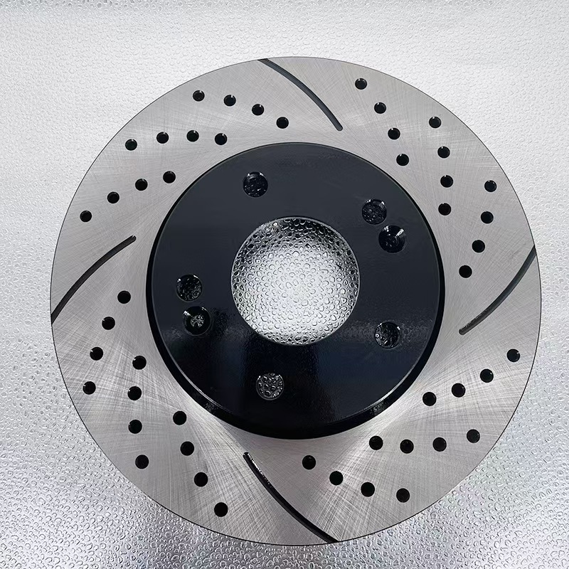 Drilled Brake Disc 8K0615301A Front Drilled and Slotted Ventilated Ceramic Brake Disc 320 mm Durable Shockproof No Dust for Audi