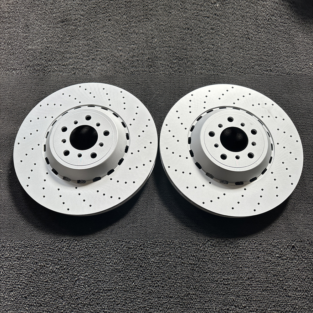 Drilled brake disc rotor