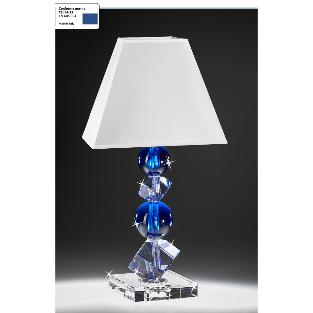 Lampada in cristallo colori violetto e blu