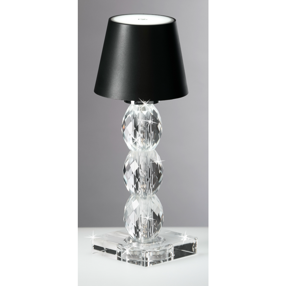 Lampada a batteria in cristallo con presa usb per la ricarica