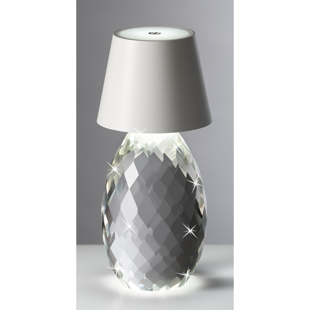 Lampada in cristallo con luce a led ricaricabile con usb