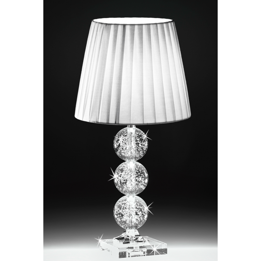 Lampada in cristallo con tre sfere effetto bollicine