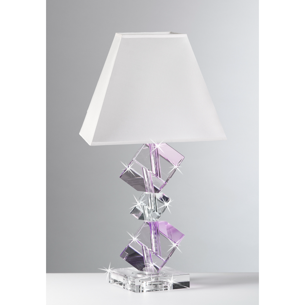 Lampada in cristallo decorazione rosa