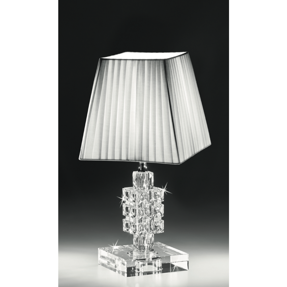 Lumet in cristallo e paralume bianco