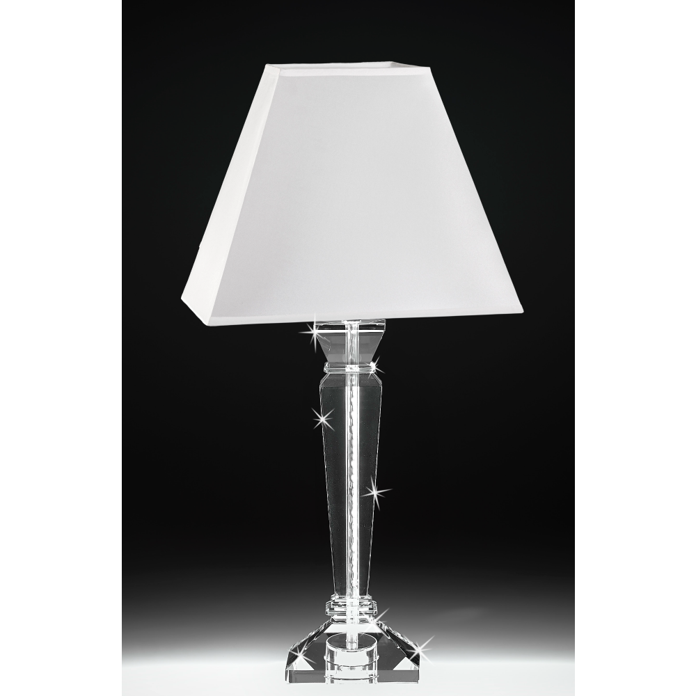Lampada i cristallo stile moderno con paralume bianco
