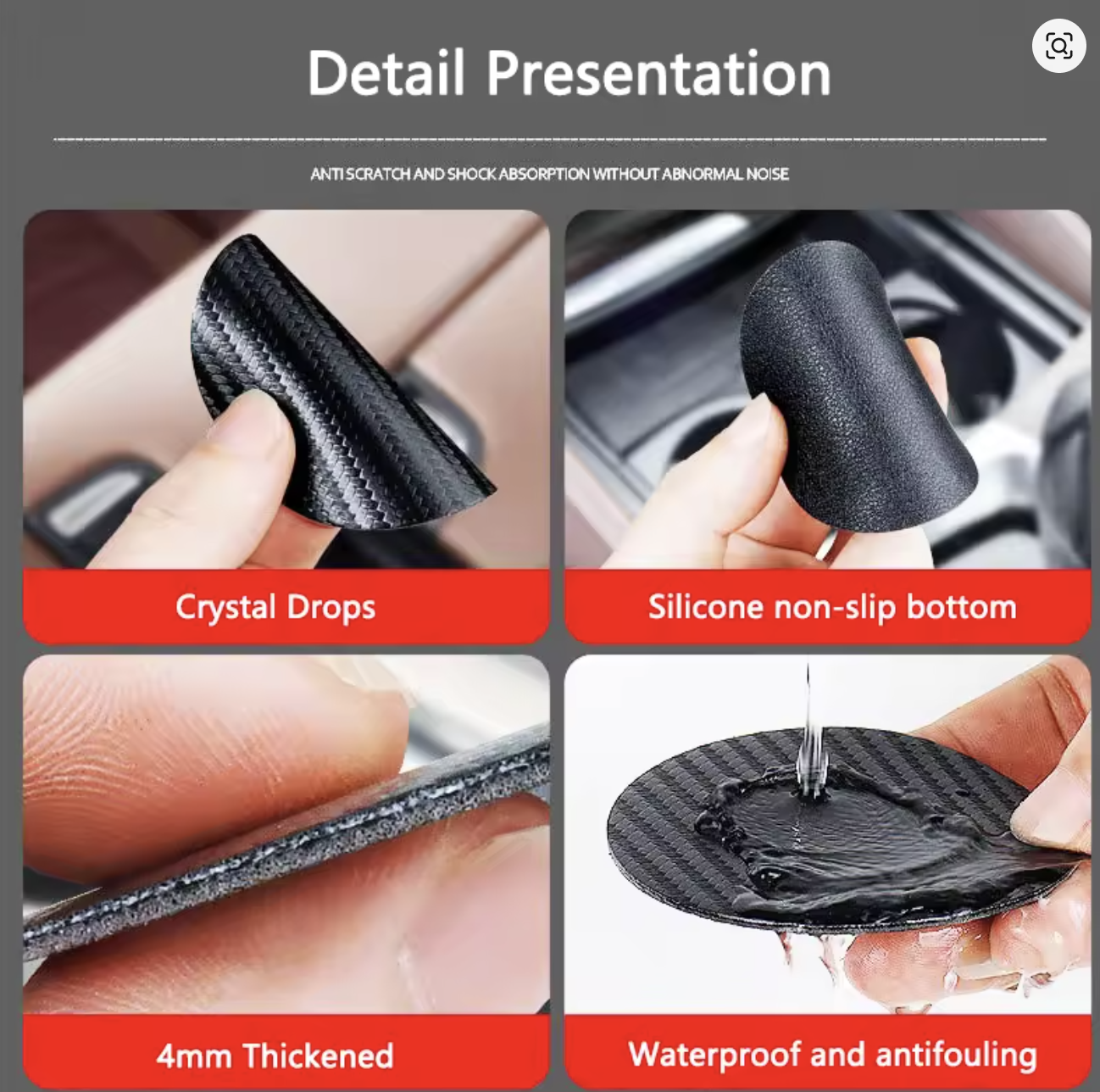 2Pcs Dodge Logo Water Cup Pad Anti-noise Coaster Mat For Dodge Ram 1500, Charger and Challenger Auto Accessories