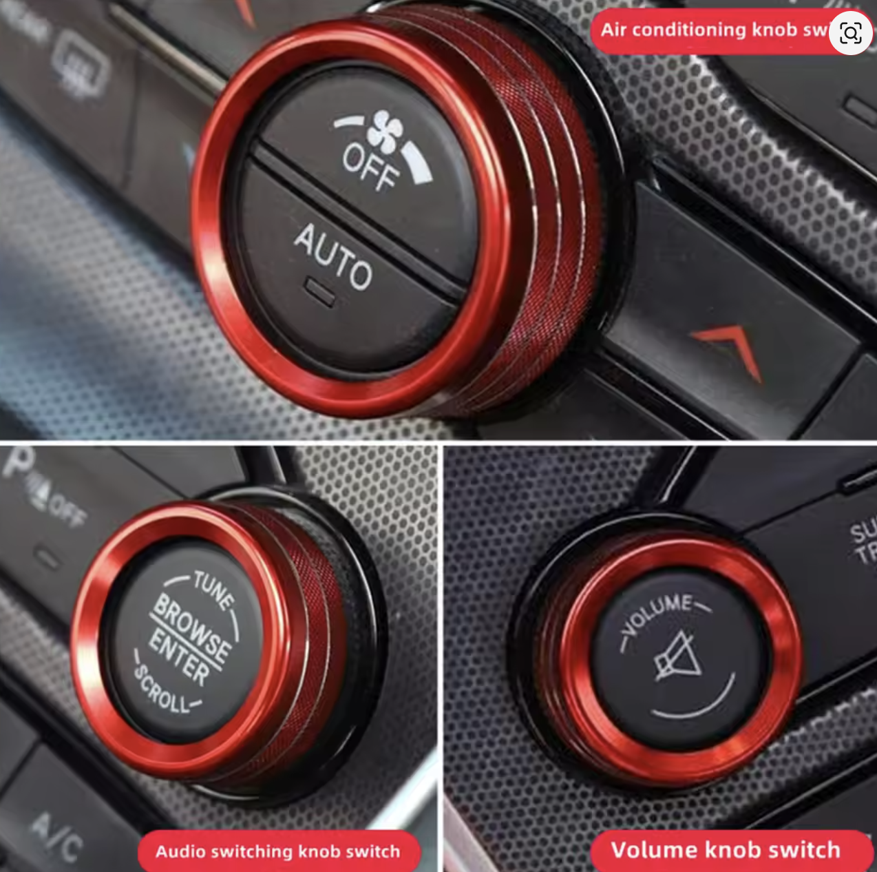 AC Knobs Air Conditioner Switch Button for 2015-2023 Dodge Challenger, Charger