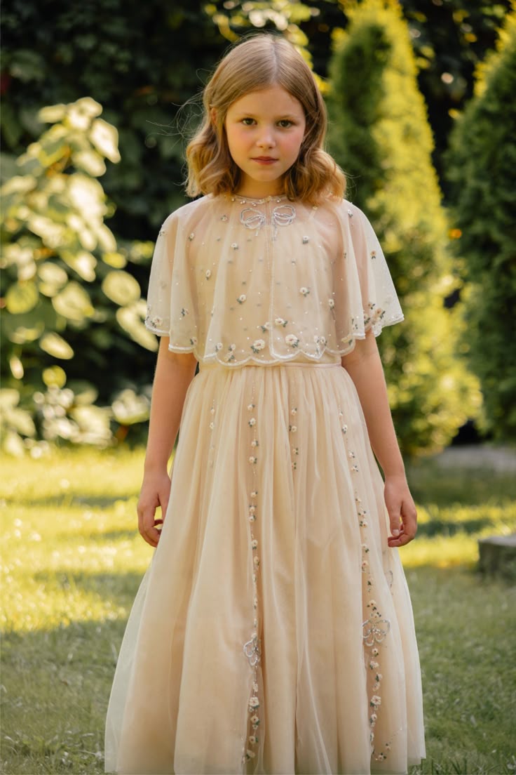 Elegant Ivory Girl’s Dress