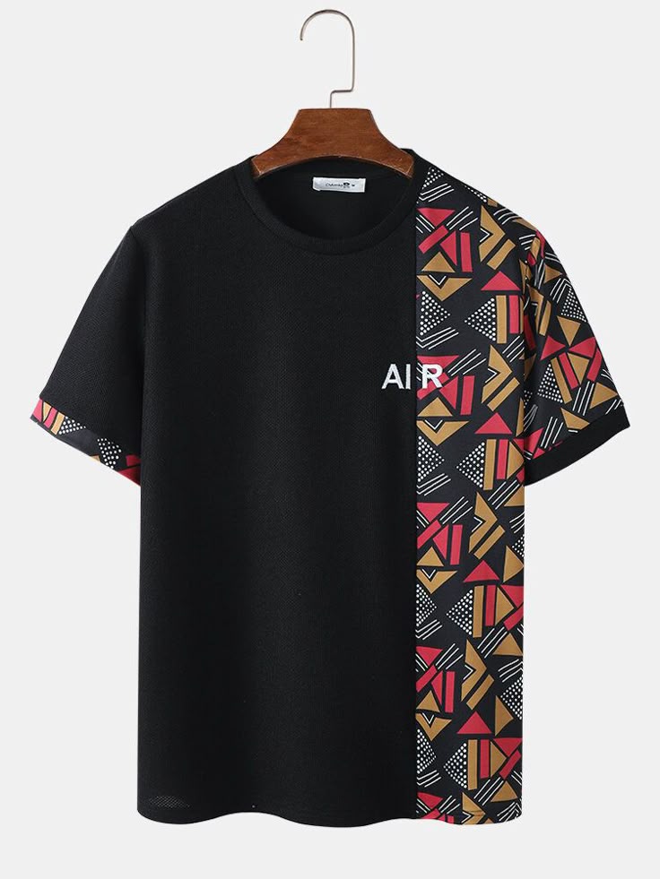 Geometric Pattern Black T-Shirt