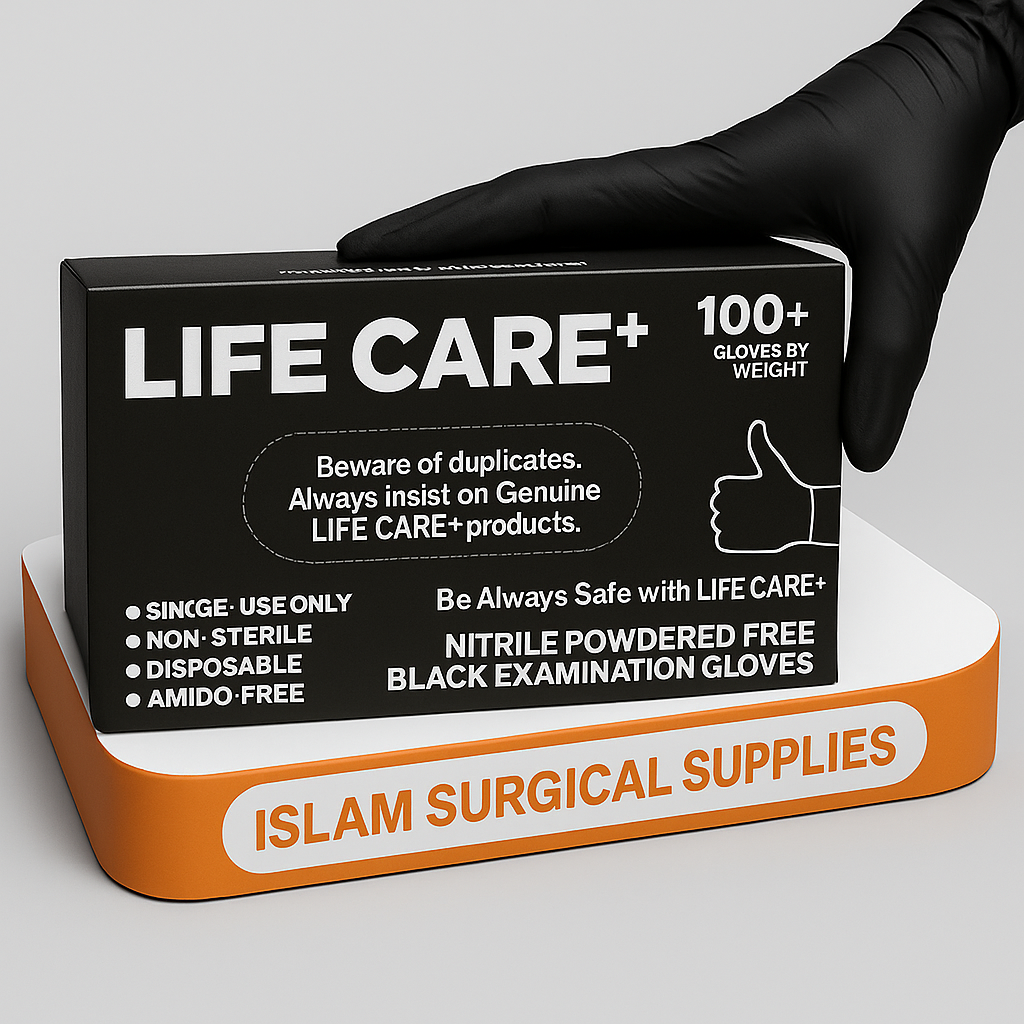 LIFE CARE+ Black Examination Gloves
