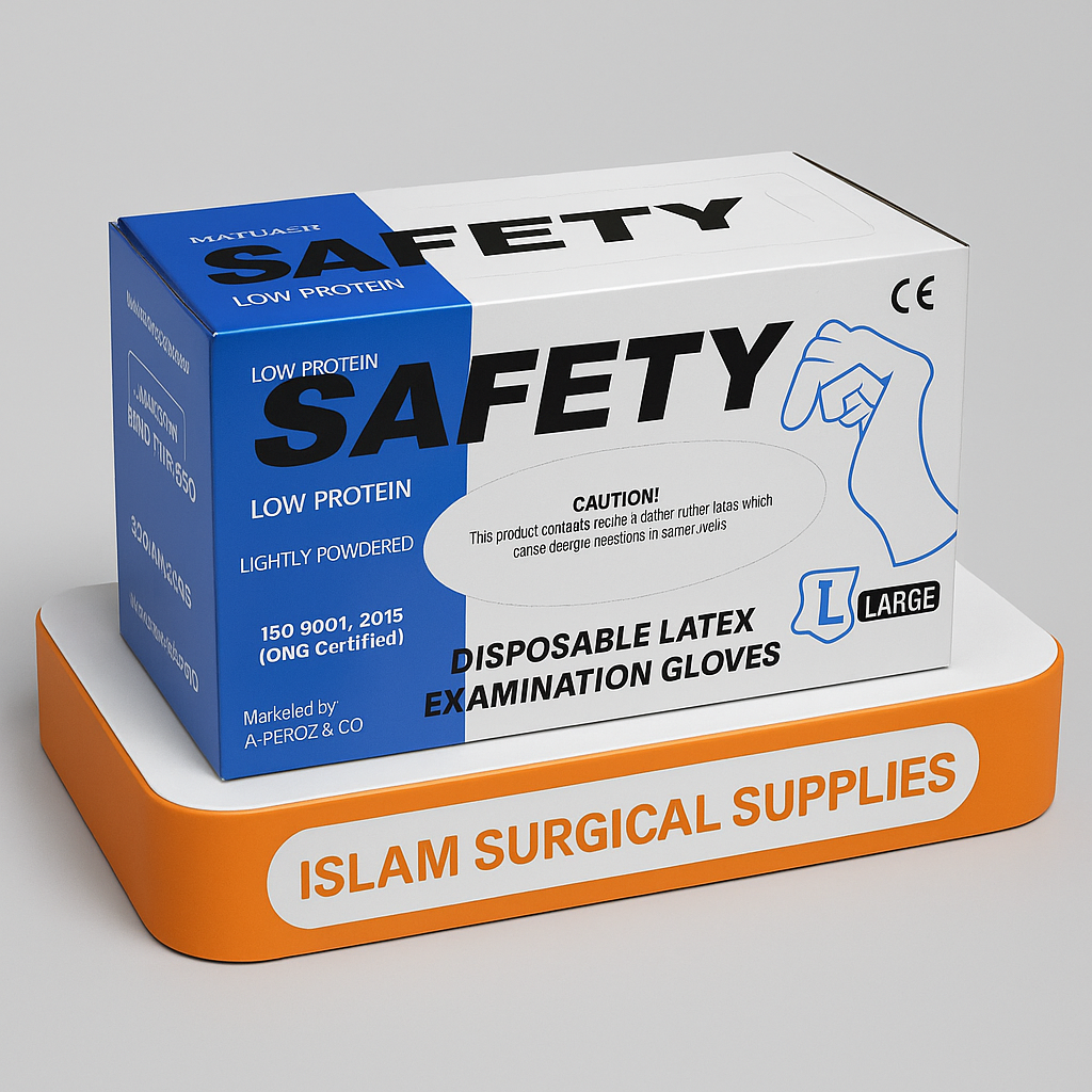 Disposable Latex Examination Gloves - Large