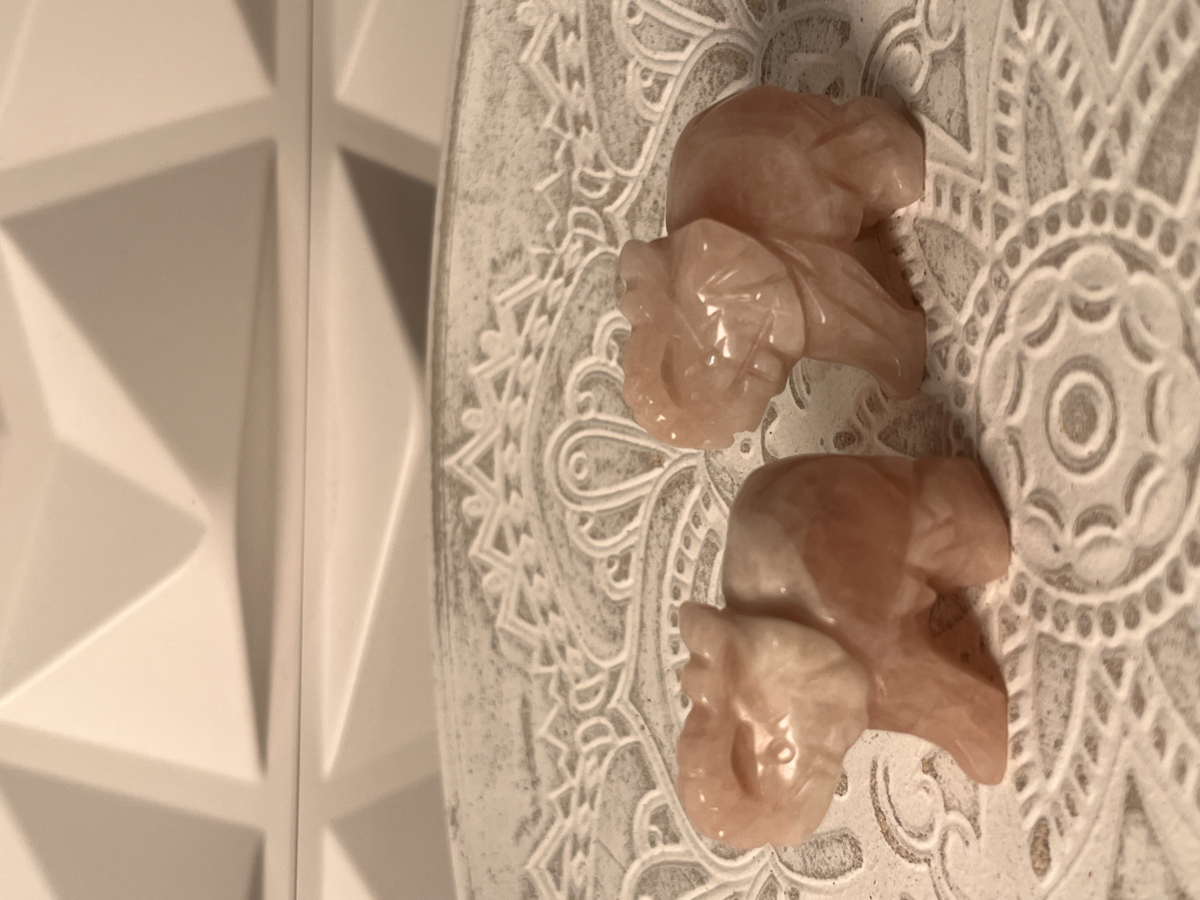 Rose Quartz Elephant Figurines