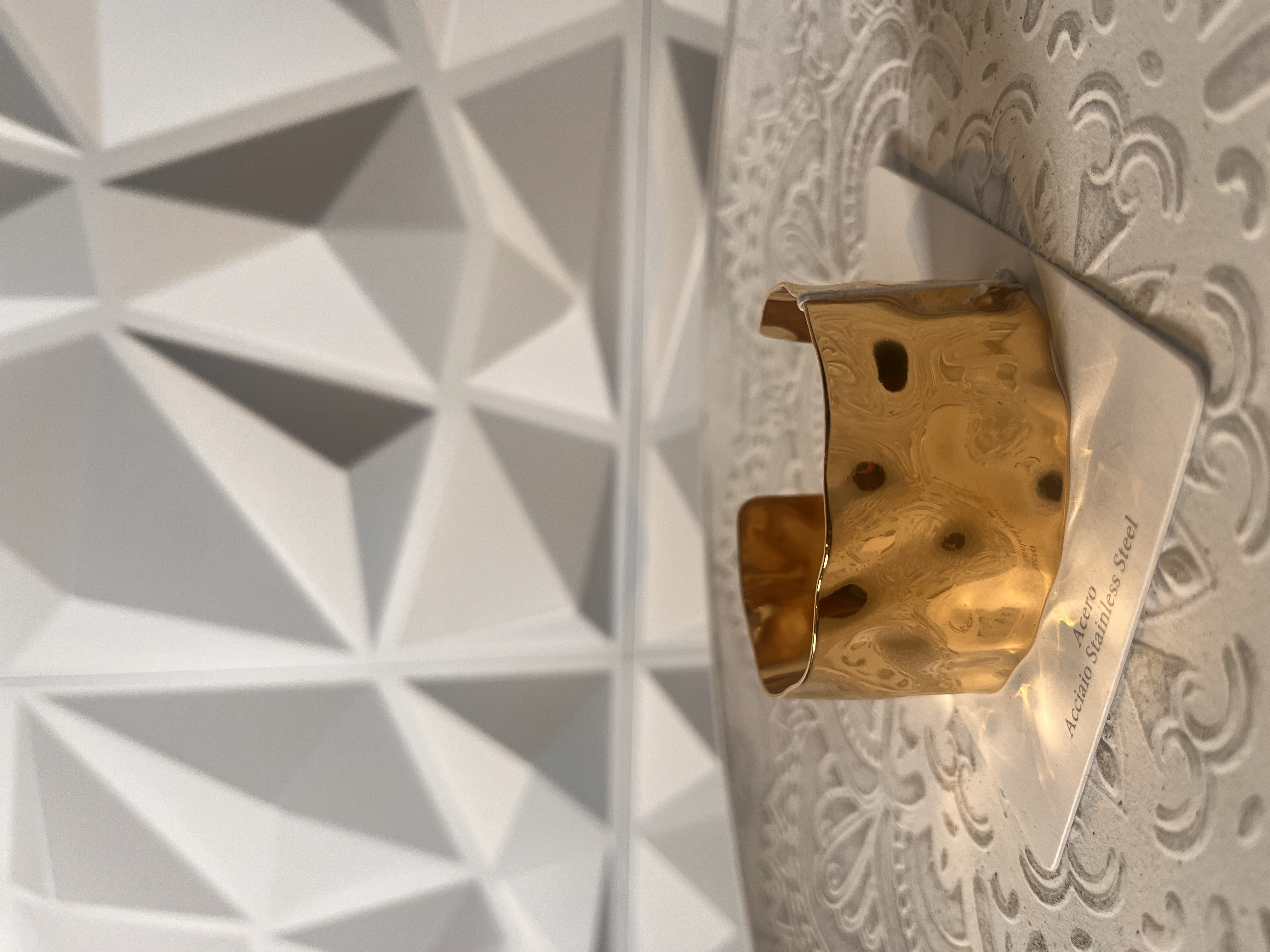 Gold Textured Cuff Bracelet