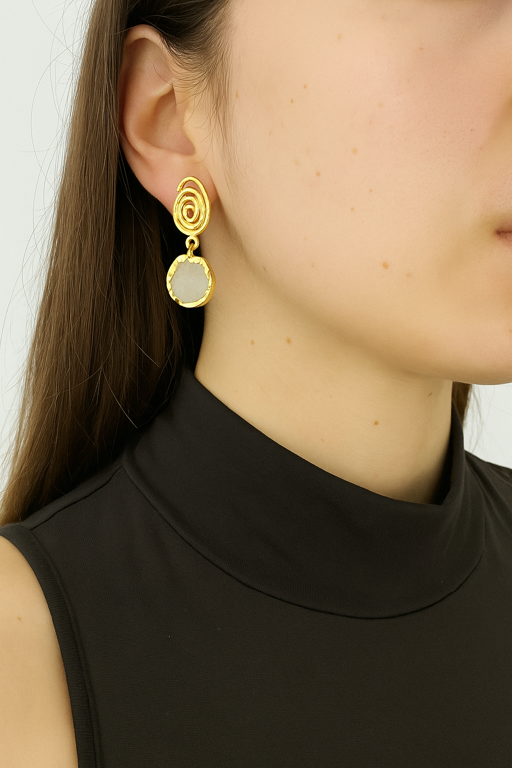 KG00056-Elegant Gold Plated Drop Earrings