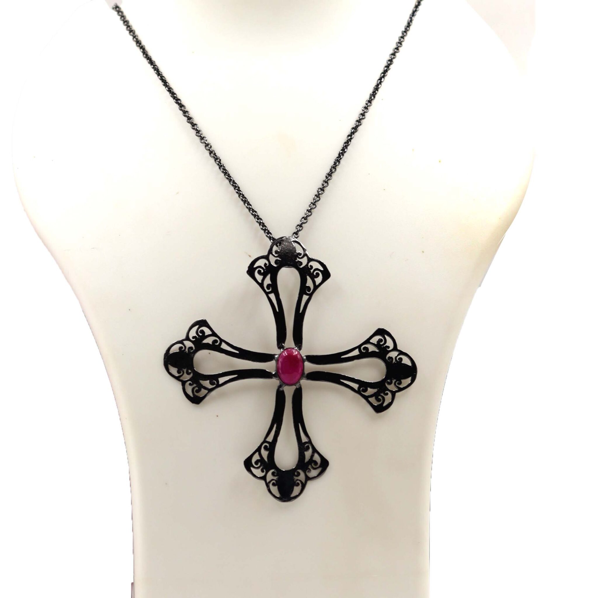 BKN0023-NIKEL FREE BRASS EACOATED WITH GEM STONE SEATED DESIGNER NECKLACE