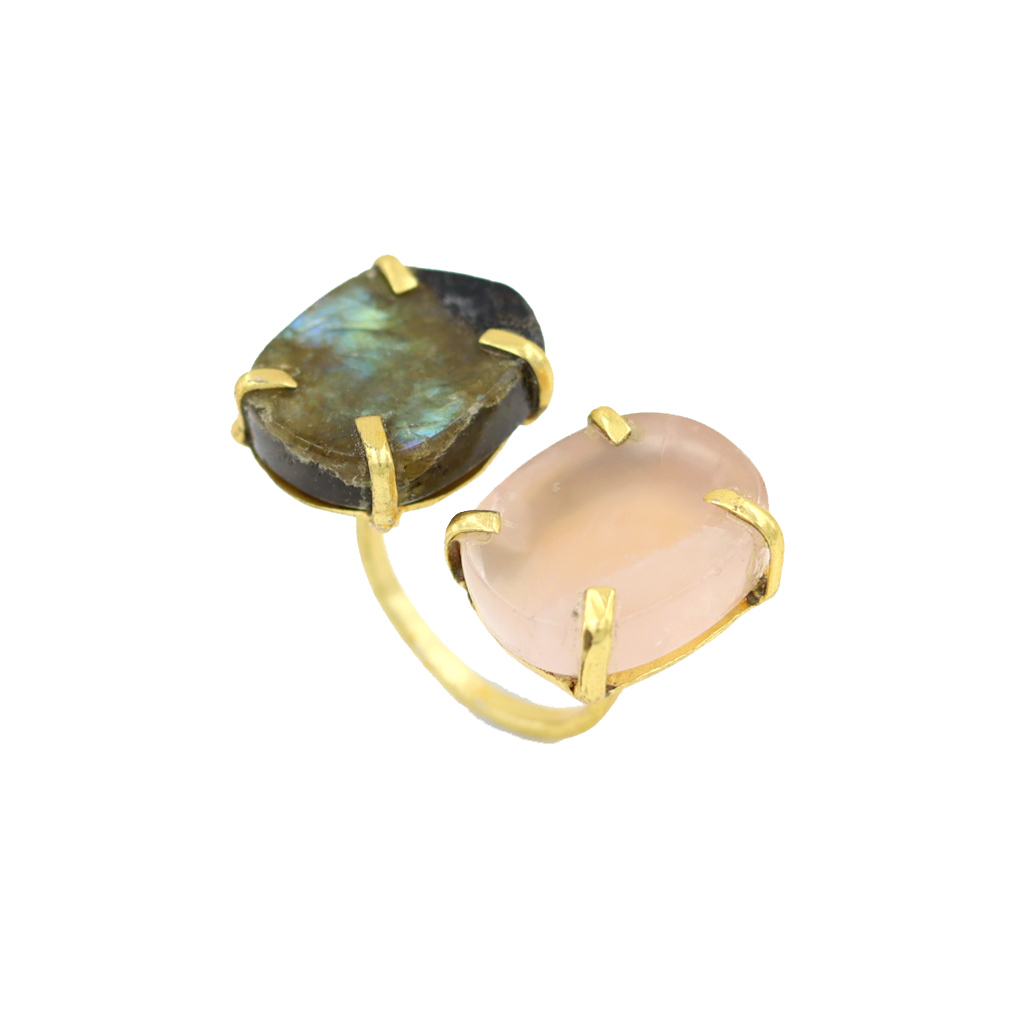 KGR0052-NIKEL FREE BRASS GOLD PLATED CEOATED WITH GEM STONE SETAED RING