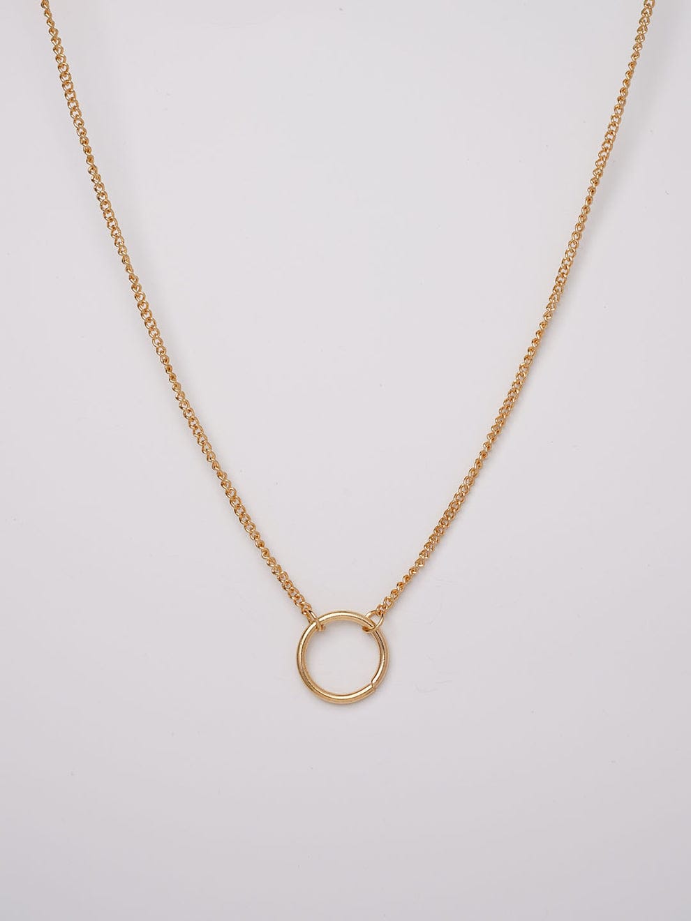 KG0009-Gold Plated Circle Pendant Necklace