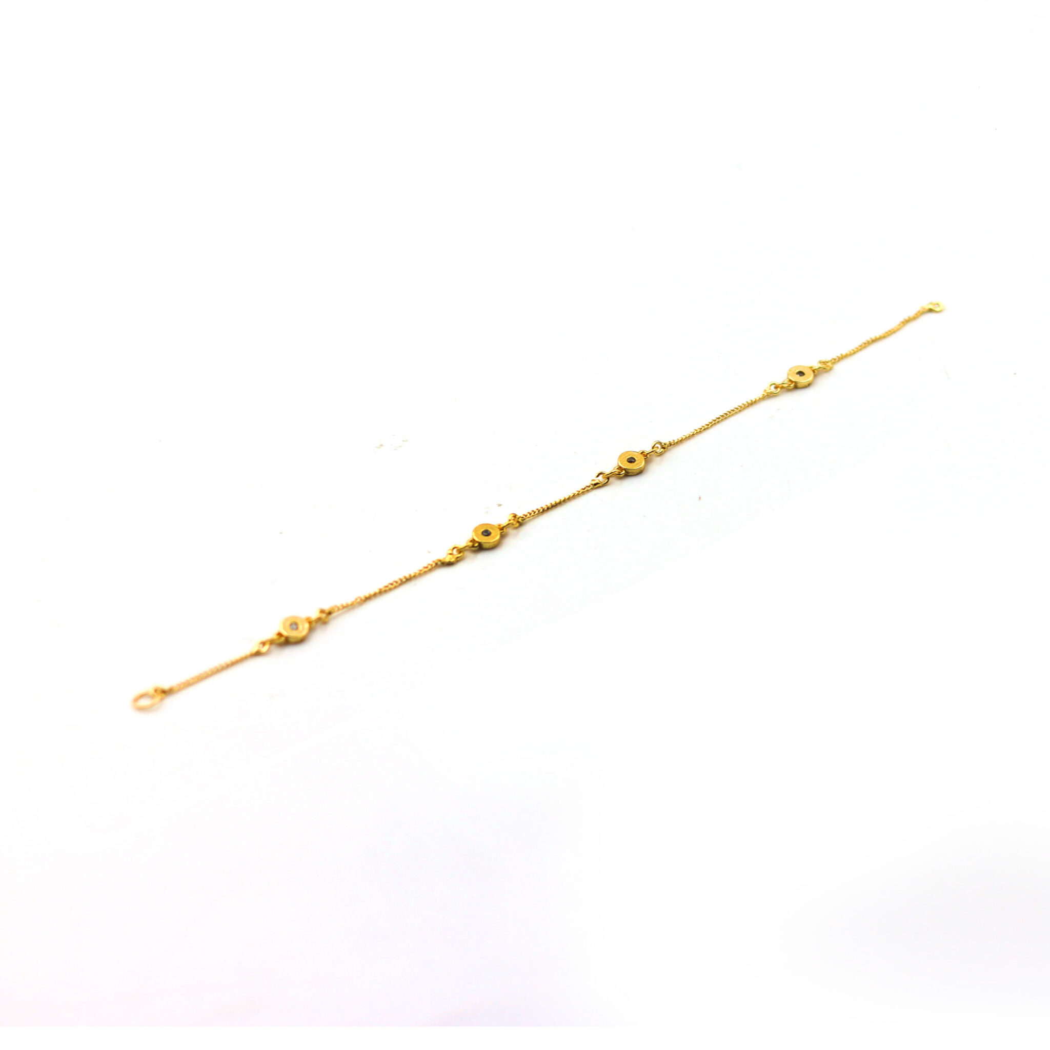 GOLD PLATED CZ SEATED CHAIN BRACELET