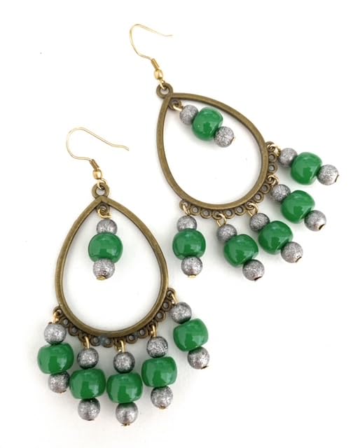NB0012-Vintage Teardrop Beaded Earrings