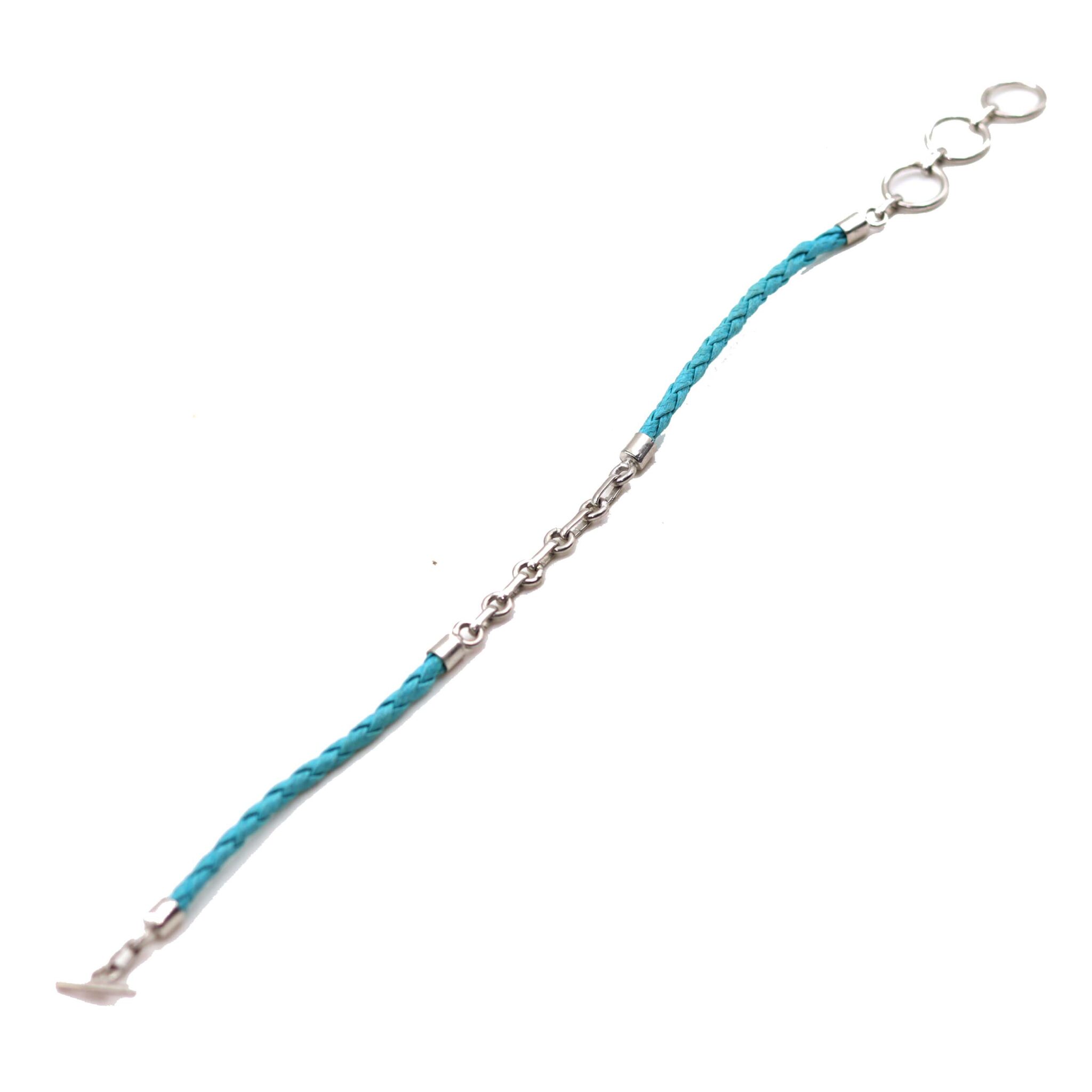 KBS0018-STERLING SILVER WITH THREAD BRACELET
