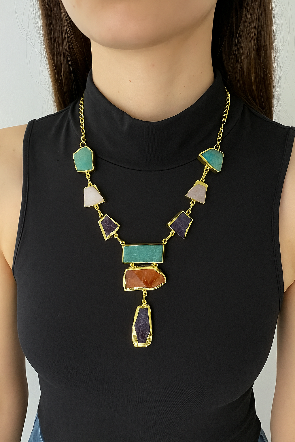  KP00012-Elegant brass necklace 
