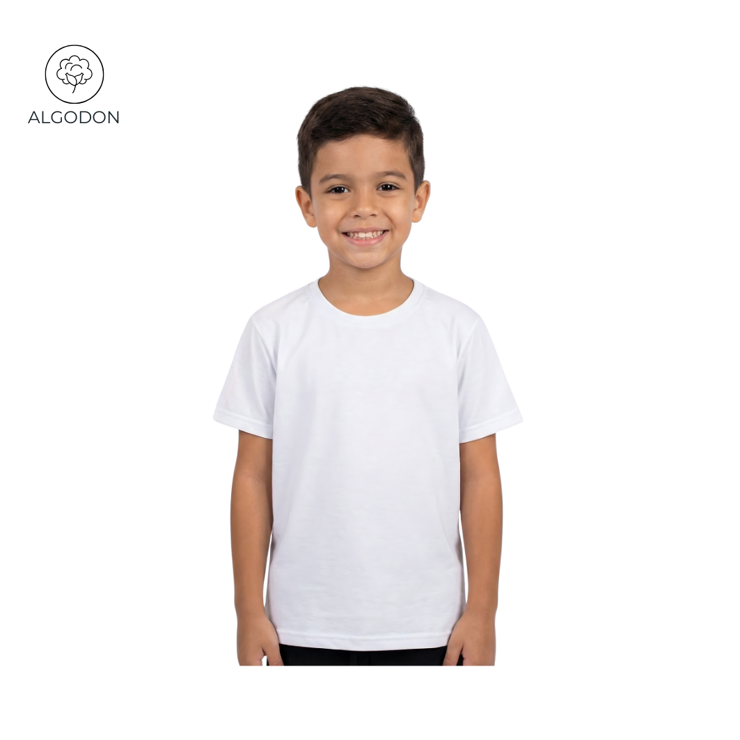 CAMISETA NIÑO  BLANCA 