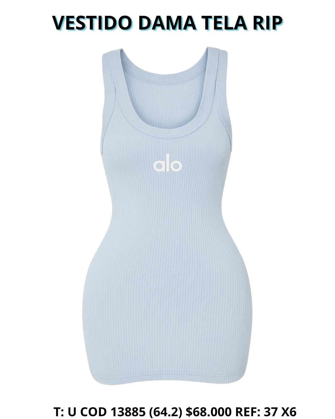 VESTIDO DAMA TELA RIB SURTIDO X6