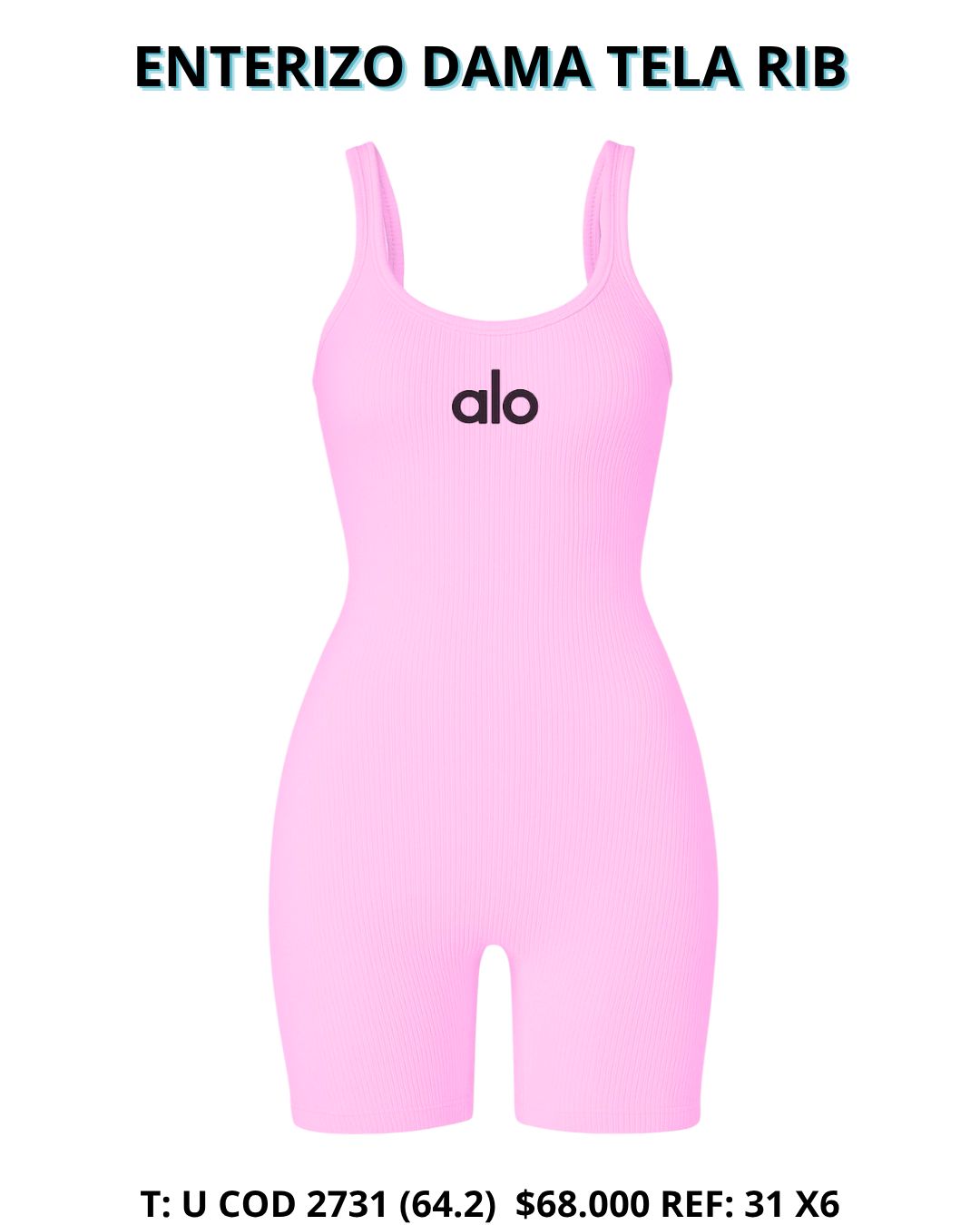 ENTERIZO DAMA TELA RIB SURTIDO X6