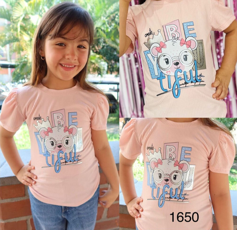 BLUSA NIÑA TELA RIB SURTIDO COLORES X6