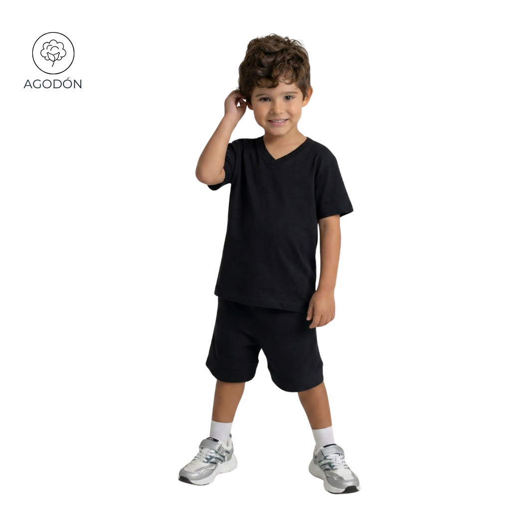 CAMISETA NIÑO  NEGRA