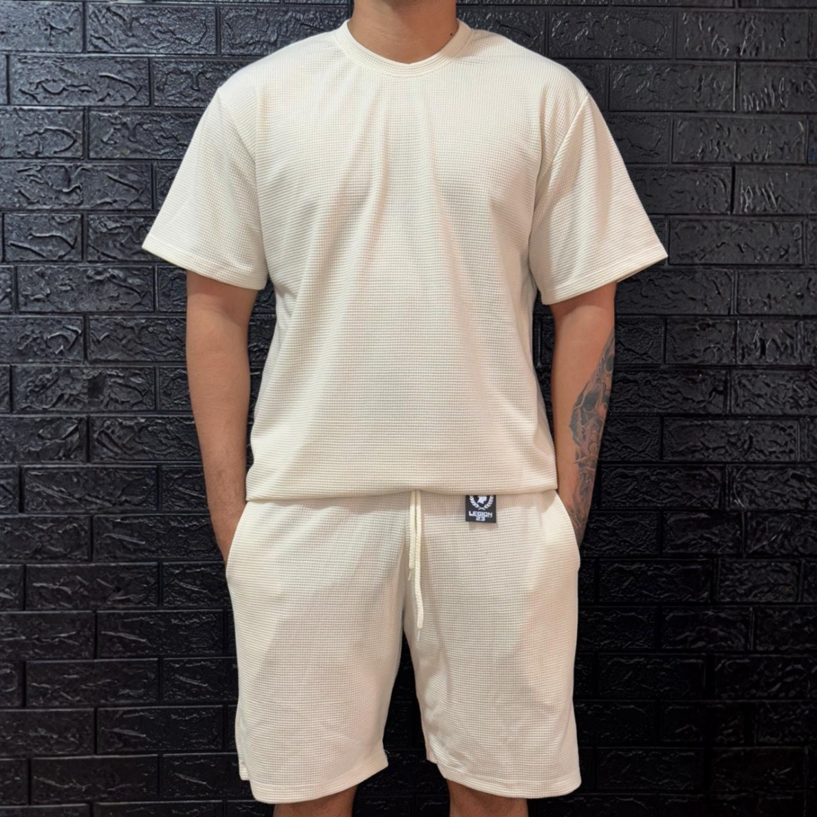 CONJUNTO  HOMBRE  TELA GALLETA 