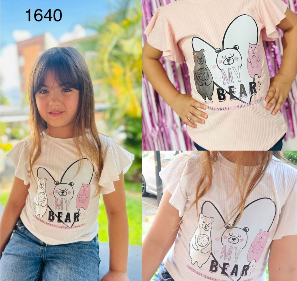 BLUSA NIÑA TELA RIB SURTIDO COLORES X6