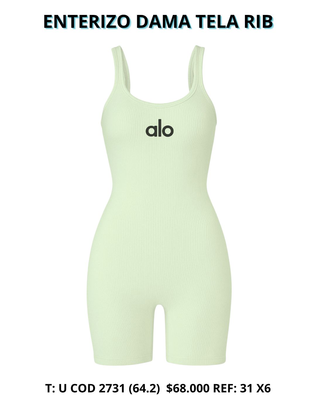 ENTERIZO DAMA TELA RIB SURTIDO X6