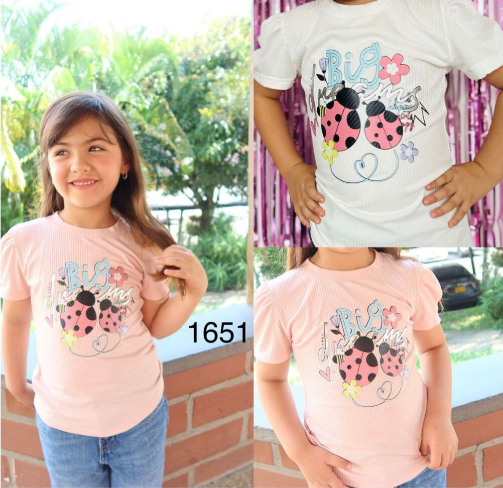 BLUSA NIÑA TELA RIB SURTIDO COLORES X6