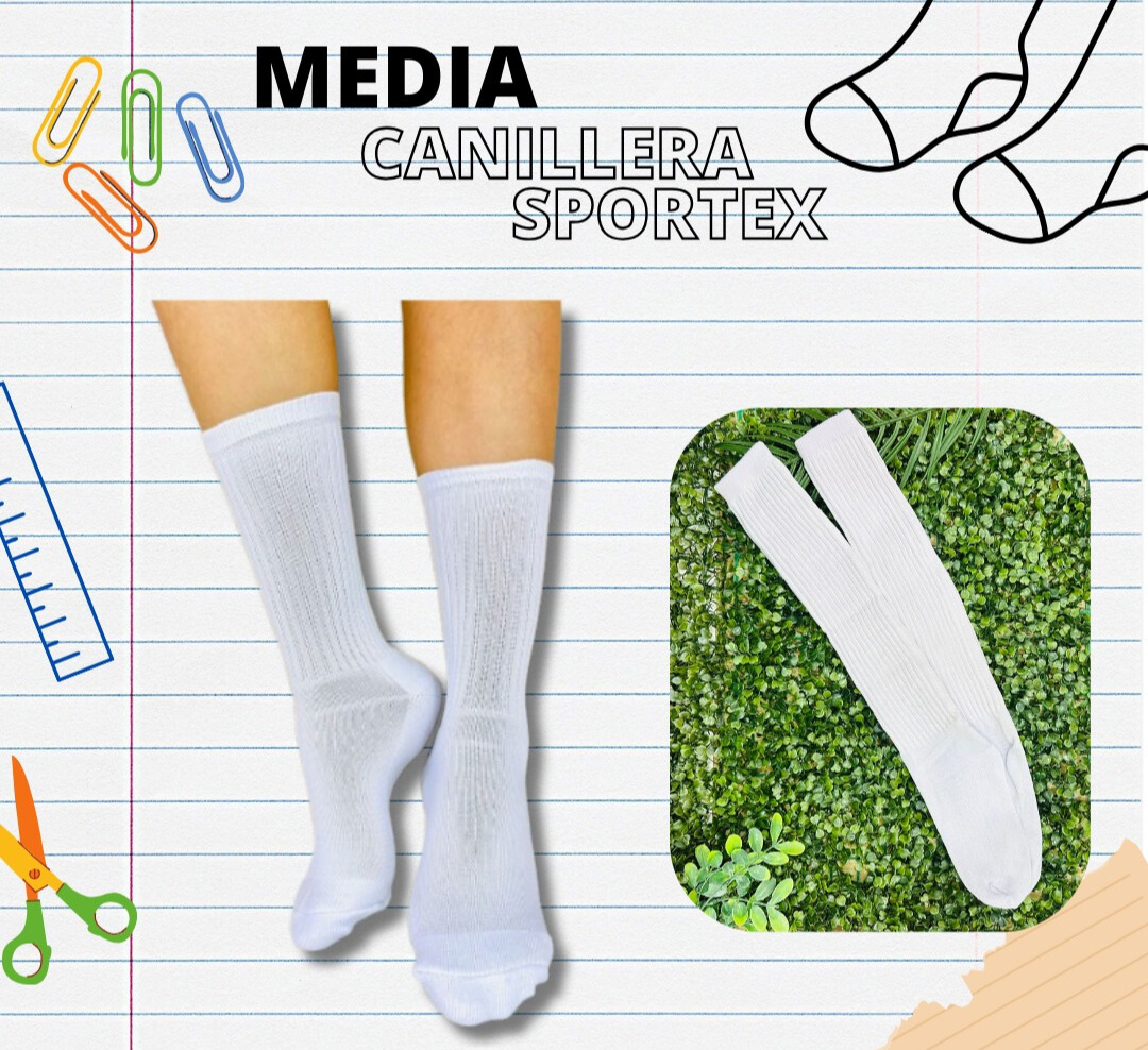 MEDIA CANILLERA SPORTEX  DOCENA NEGRA ETIQUETA AZUL