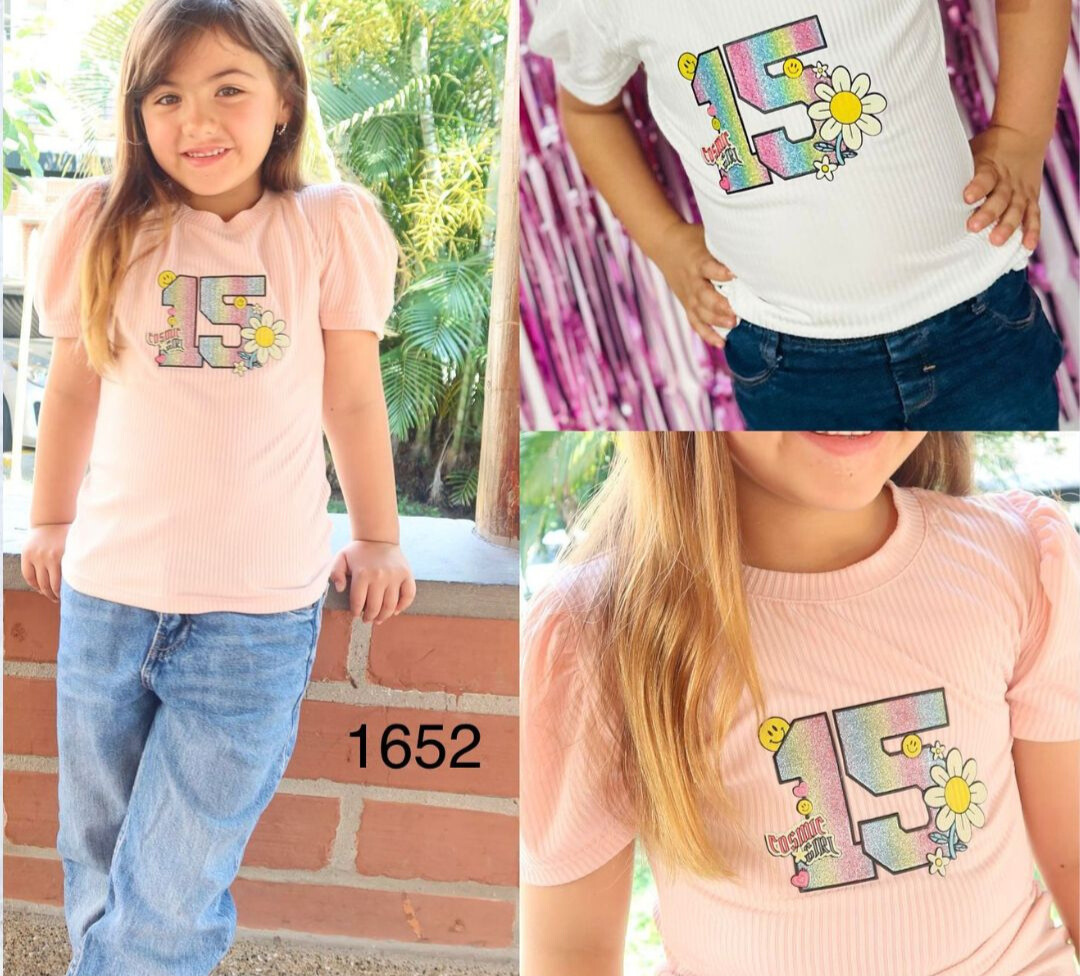 BLUSA NIÑA TELA RIB SURTIDO COLORES X6