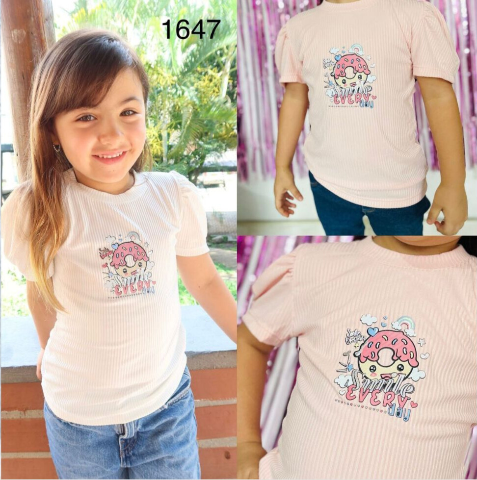 BLUSA NIÑA TELA RIB SURTIDO COLORES X6