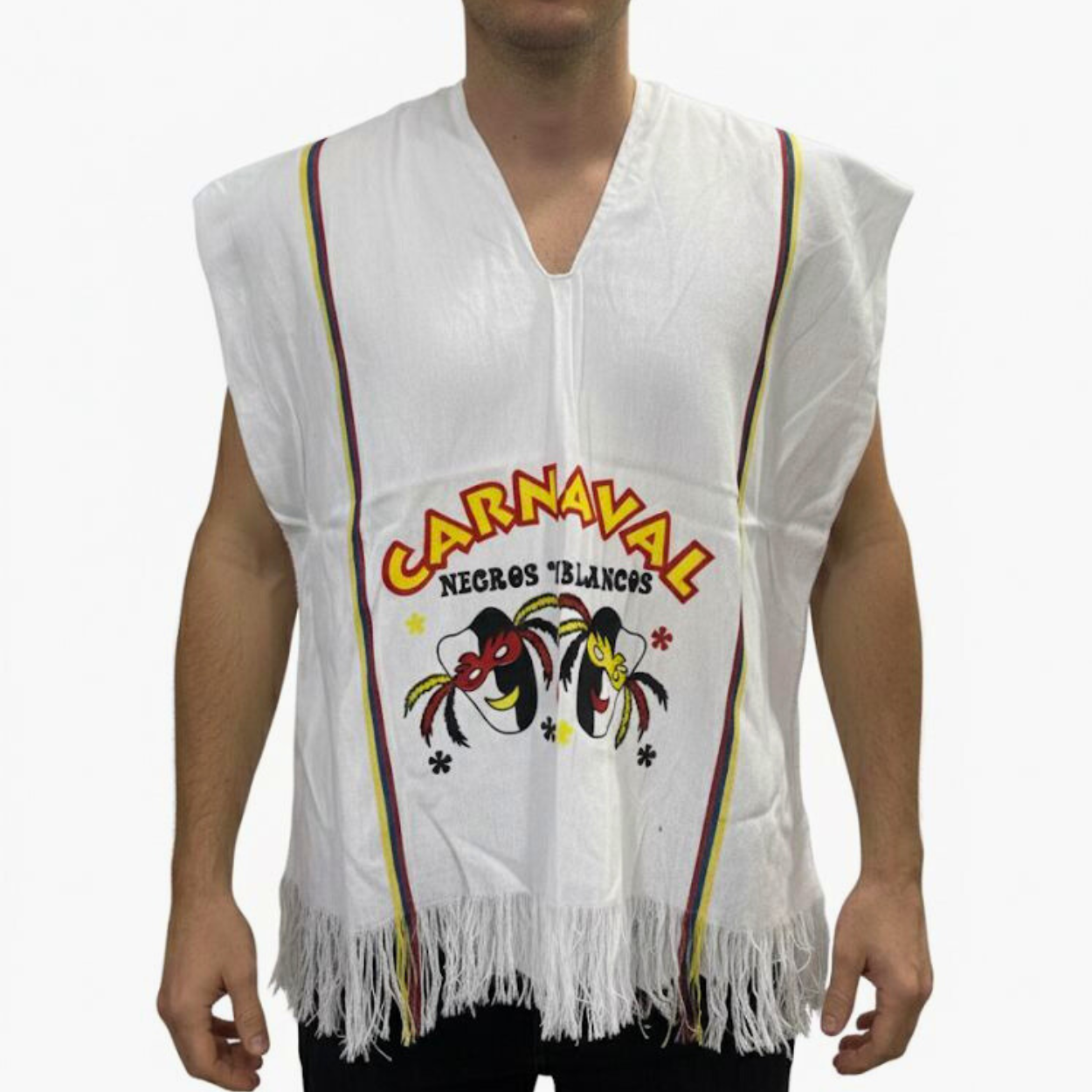 PONCHO  CARNAVAL BLANC/NEGROS