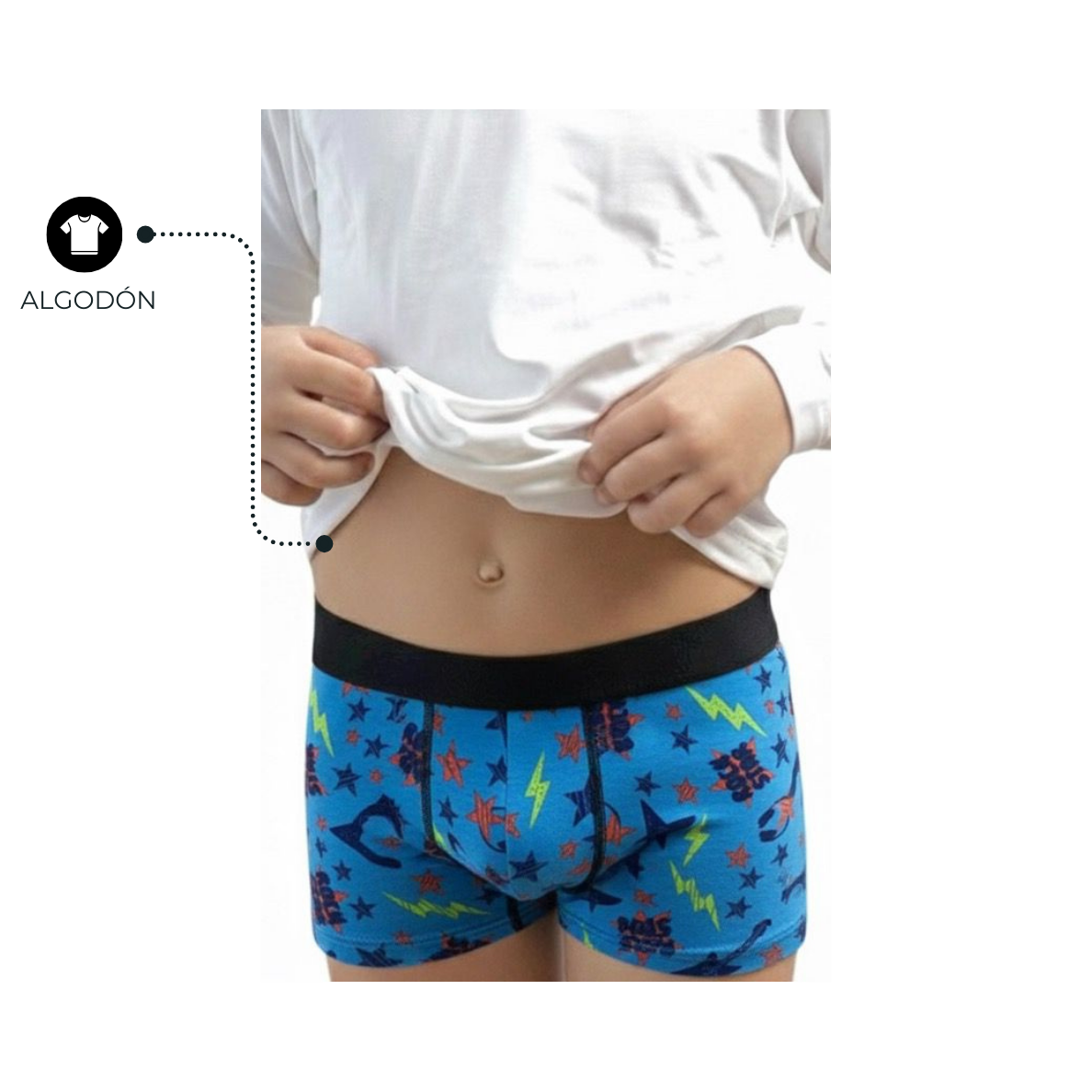 BOXER PATRON ESTAMPADO NIÑO  