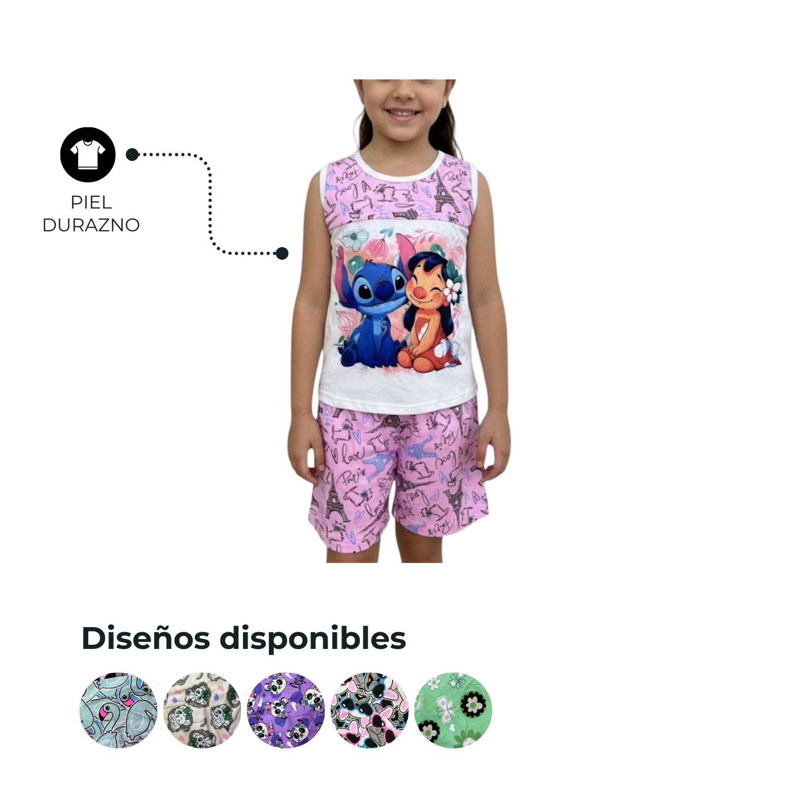 Conjunto niña short ref. 02   COD. 0631 - $60.000