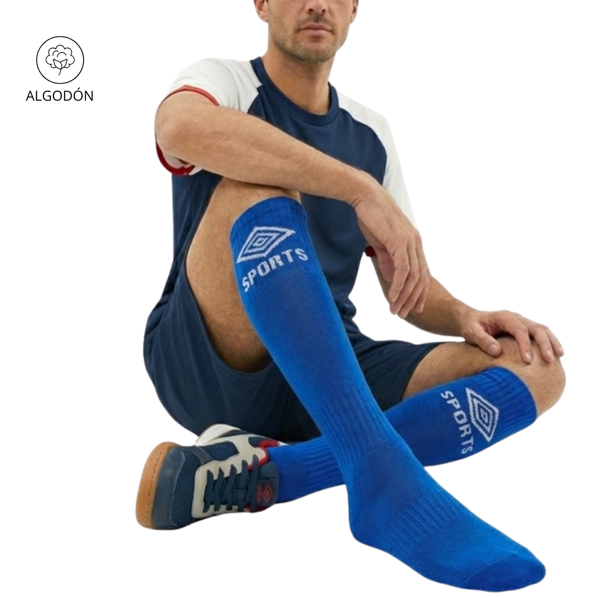 MEDIA AZUL FUTBOL HOMBRE