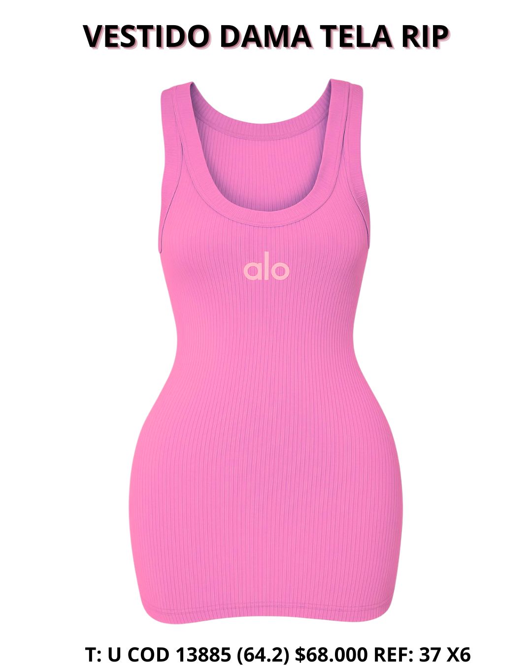 VESTIDO DAMA TELA RIB SURTIDO X6