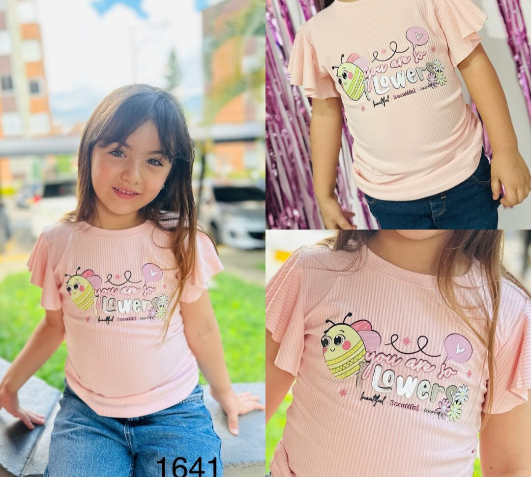 BLUSA NIÑA TELA RIB SURTIDO COLORES X6