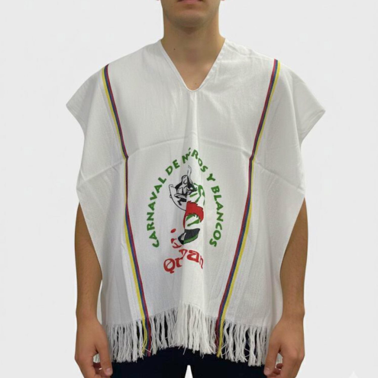 PONCHO  CARNAVAL BLANC/NEGROS