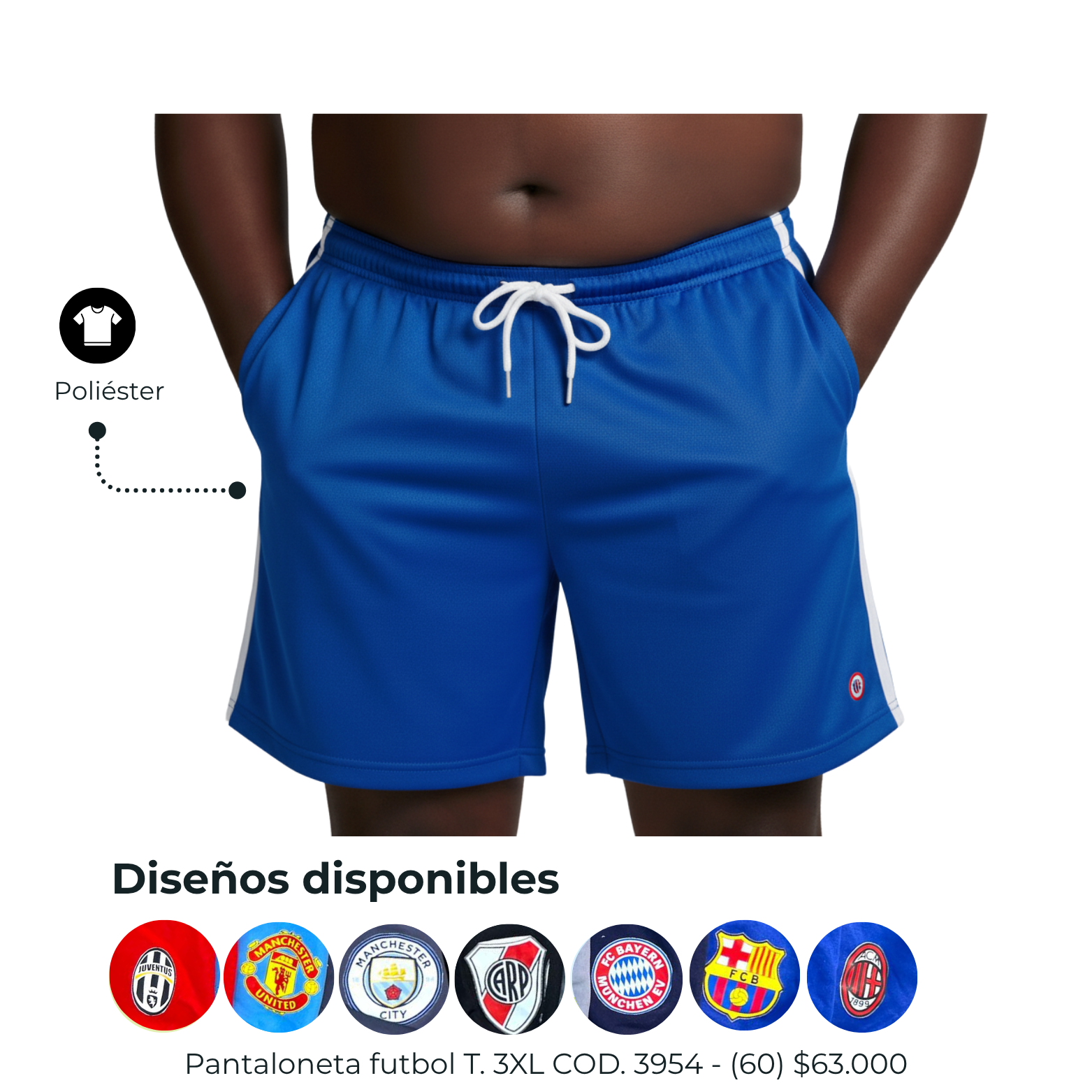 PANTALONETA FUTBOL TALLA GRANDE