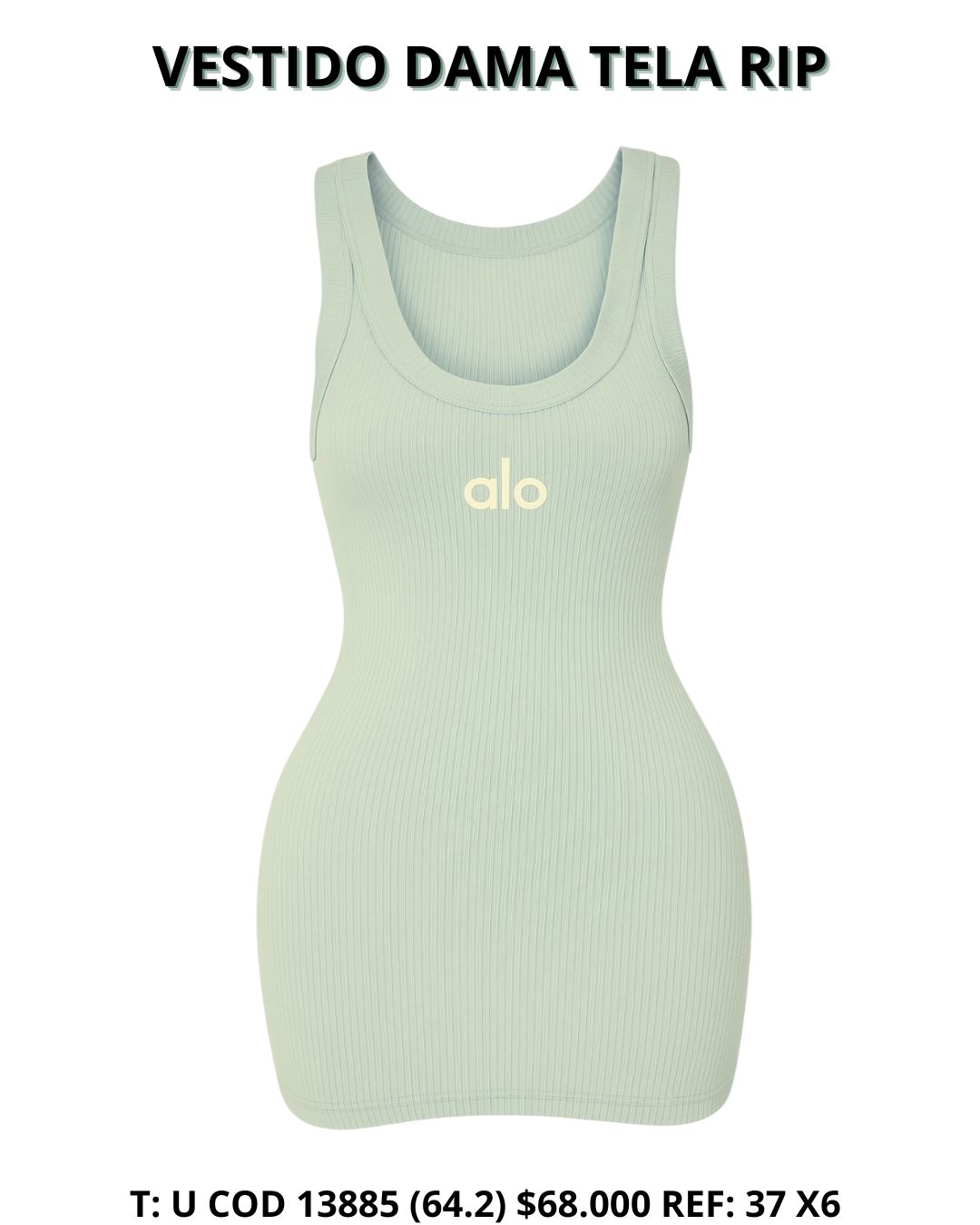 VESTIDO DAMA TELA RIB SURTIDO X6