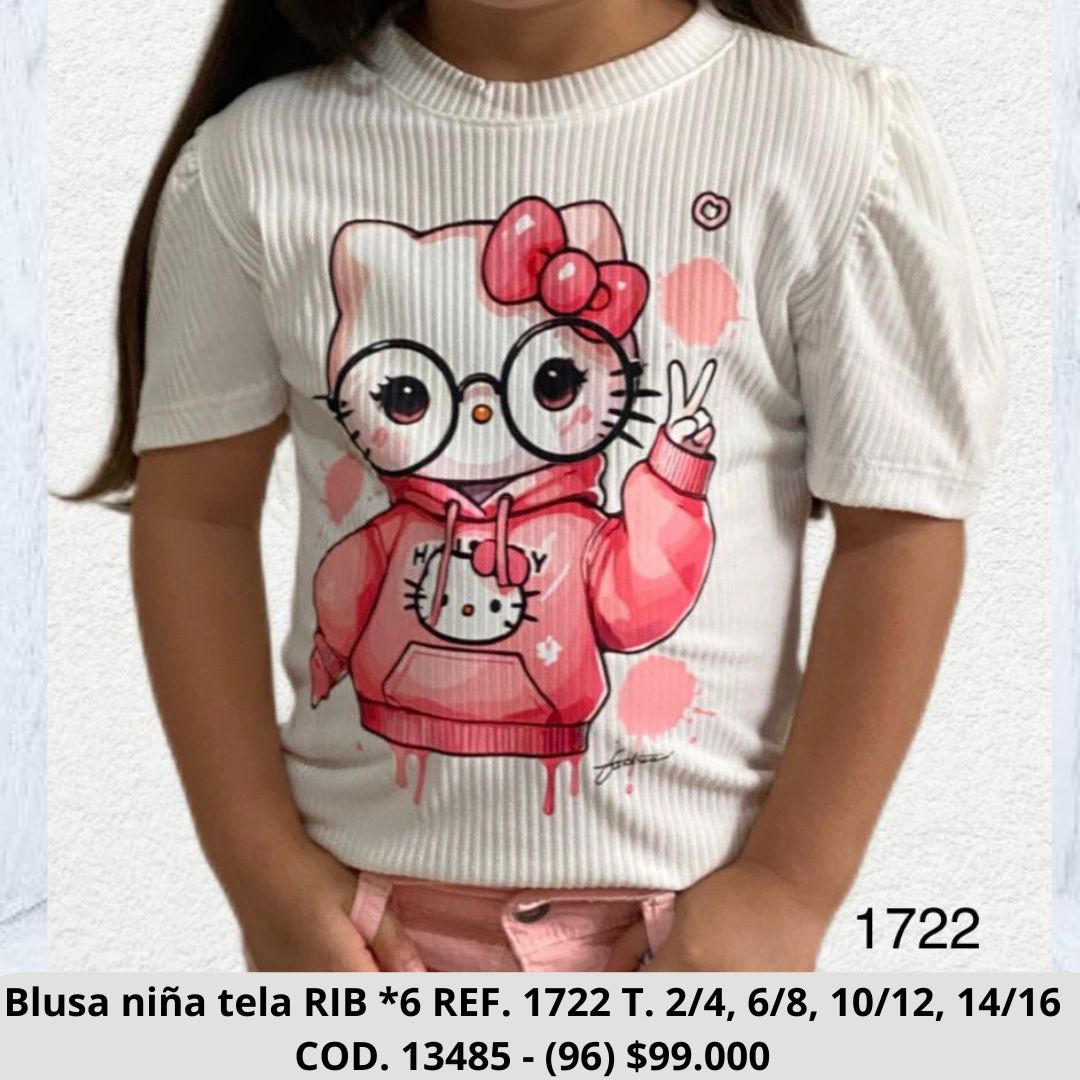 BLUSA NIÑA TELA RIB SURTIDO COLORES X6