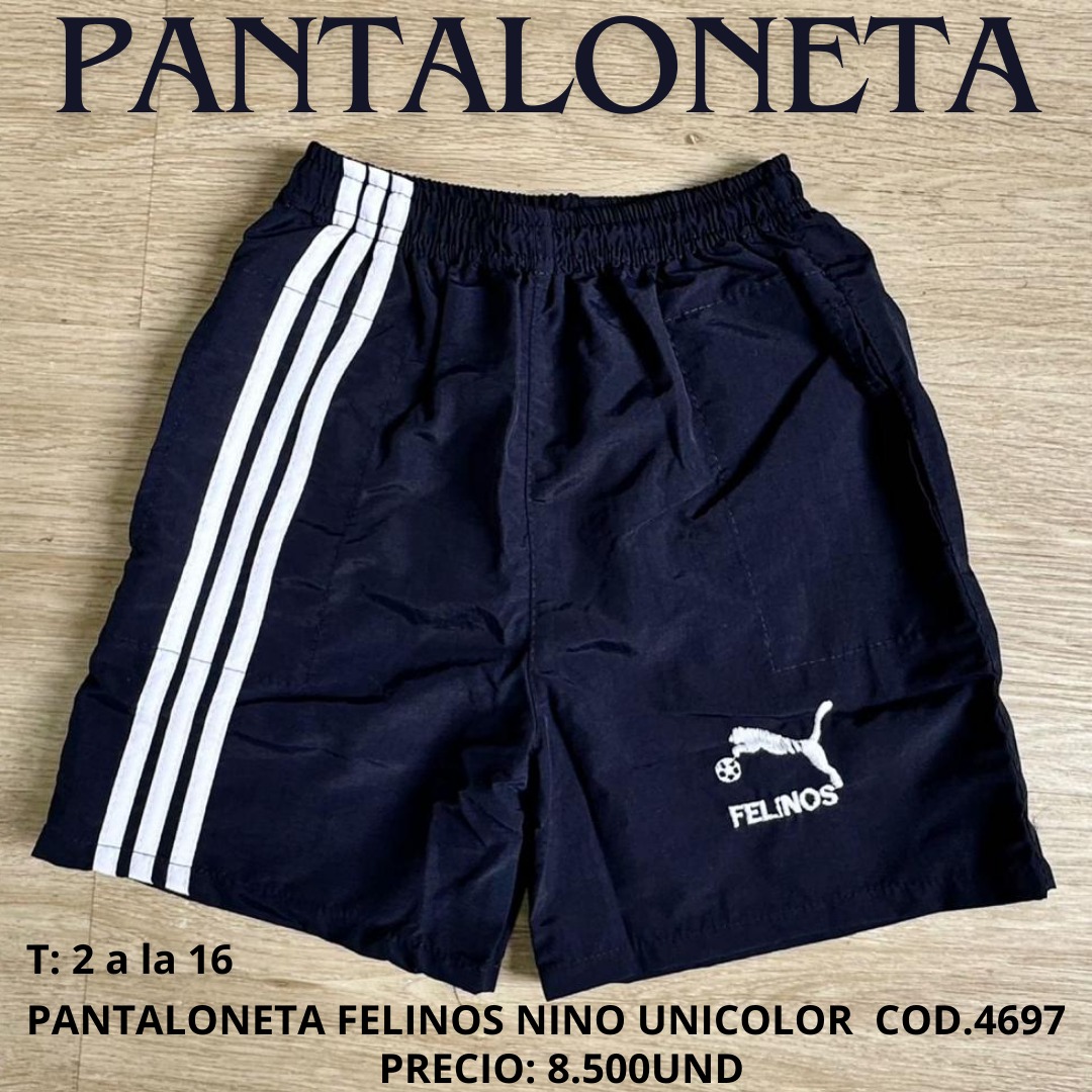 PANTALONETA FELINOS NIÑO UNICOLOR SURTIDO