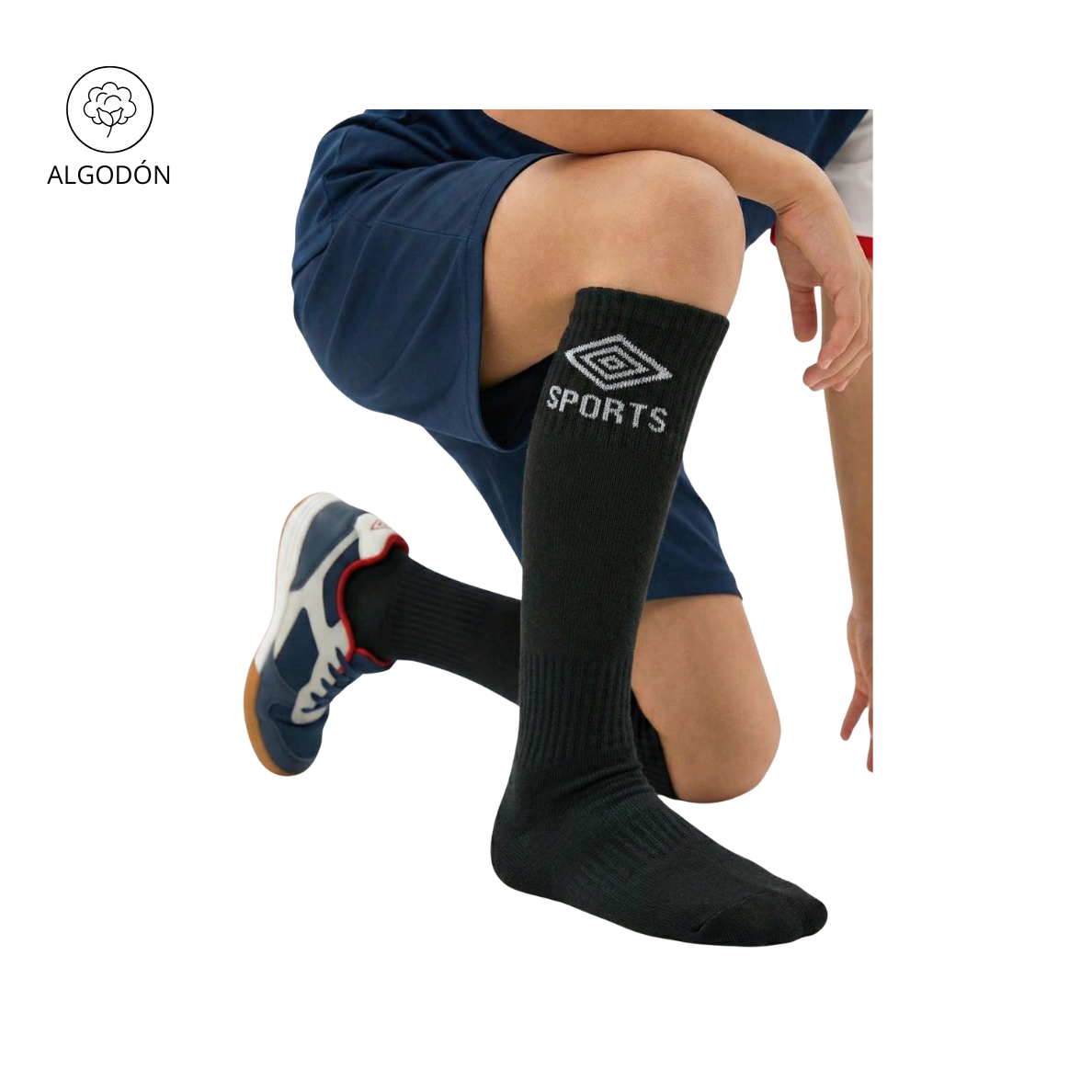 MEDIA 6/8 REFLECTIVA NEGRA NIÑO