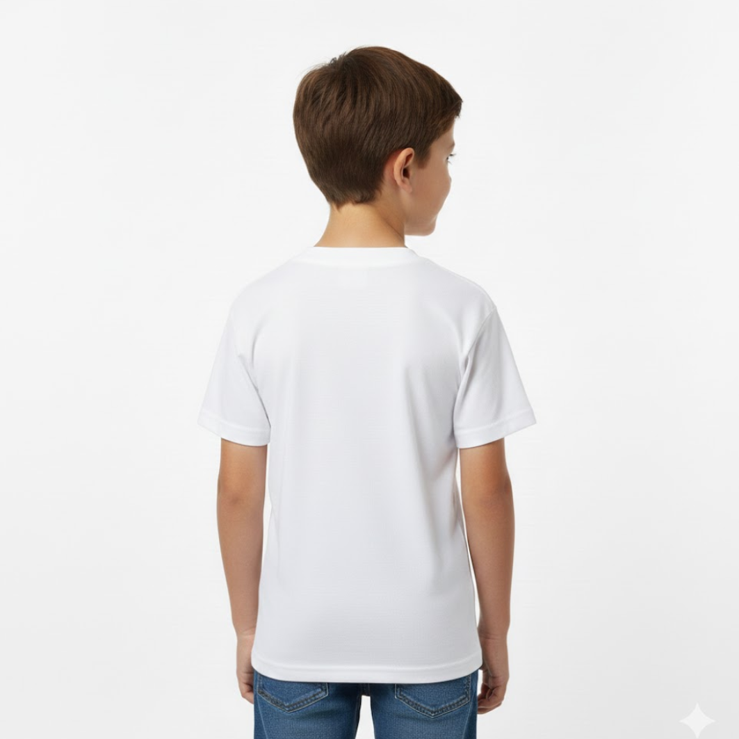 CAMISETA NIÑO  BLANCA CUELLO R